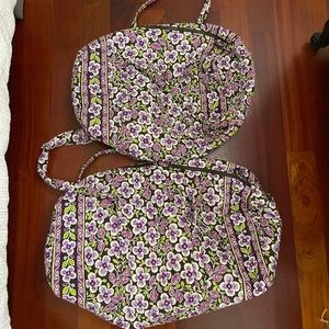 Vera Bradley plum petals duffel set